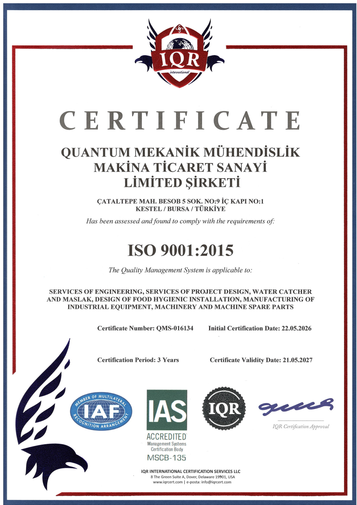 ISO 9001 Kalite Yönetim Sistemi